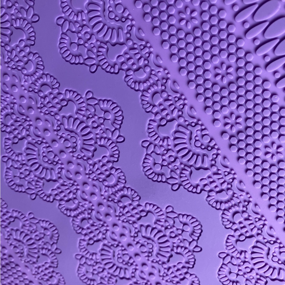 Purple Pretty Laces Fondant Impression Mold Border Decoration Baking Embossing